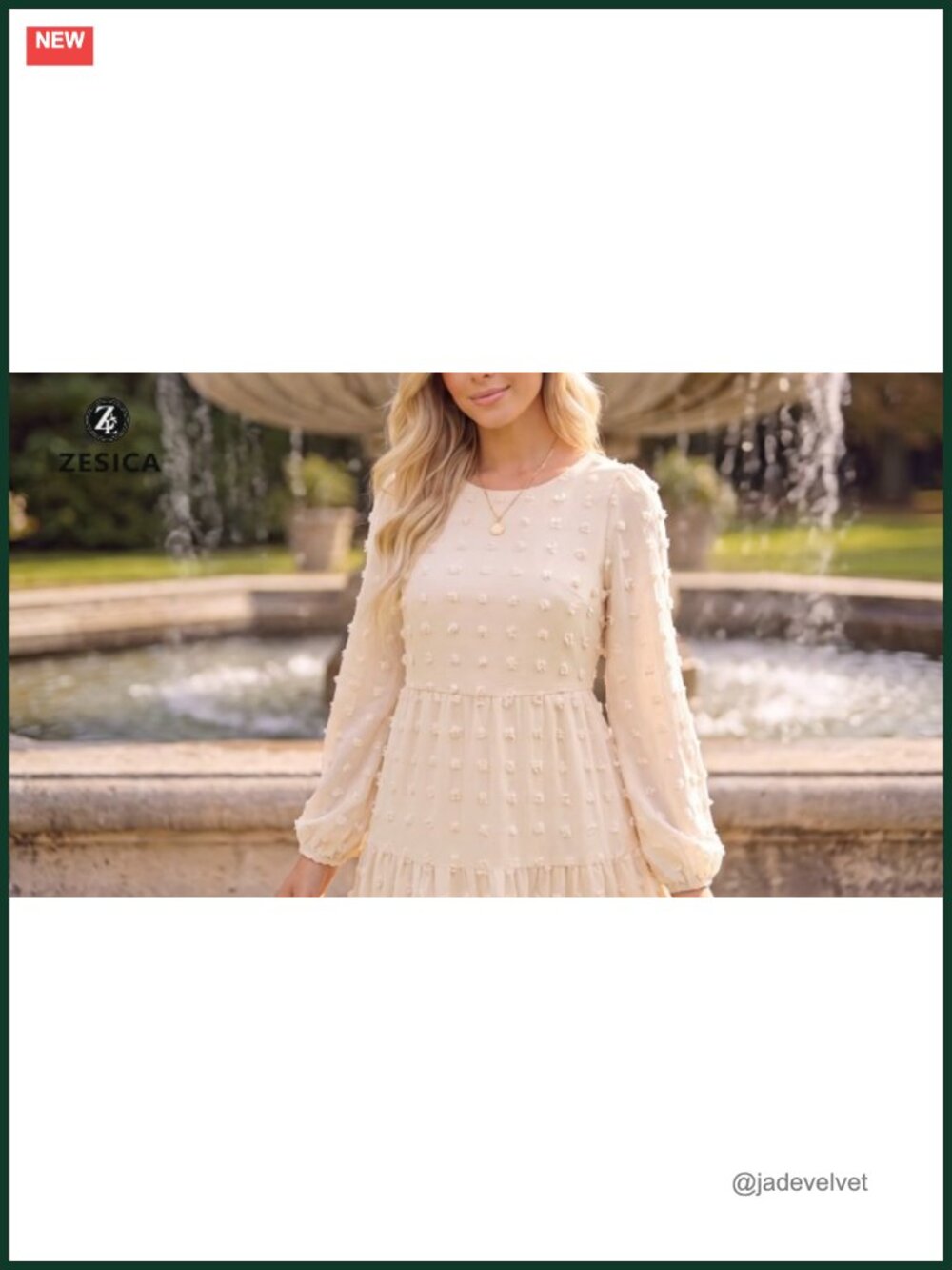 Women's Long Sleeve Swiss Dot Maxi Dress Wedding Guest A-Line Tiered Puff Sleeve - Picture 6 of 6